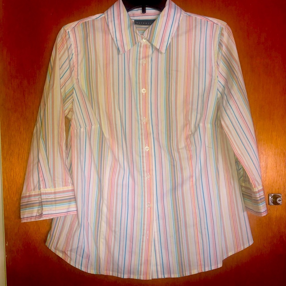 ATTENTION SHIRT - SIZE LARGE - STRIPED